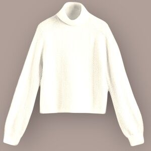New Love Ellie Women’s Chic Ivory Turtleneck Sweater Cabin Core Cozy Soft Warm